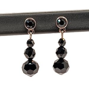 Swarovski jet crystal drop earrings